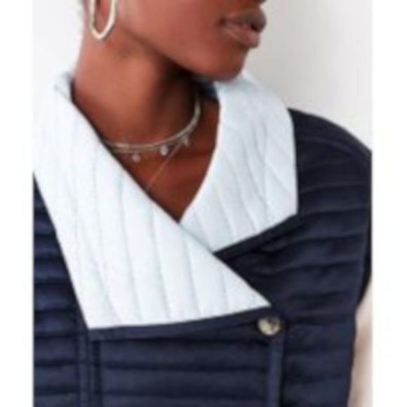 UO Quilted Satin Colorblock Jacket - Picture 4 of 4